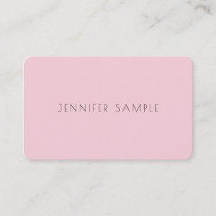 Elegant Pink Simple Professional Plain Luxury Chic Business Card