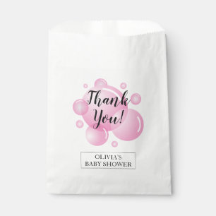Elegant pink soap bubbles girl's baby shower favour bag