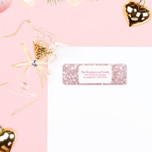 Elegant Pink Sparkle Address Label Return Address Label