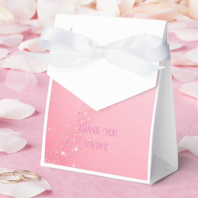 Elegant Pink Sparkle Design for Wedding Invites & Favour Box (Wedding)