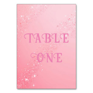 Elegant Pink Sparkle Wedding Background Table Number