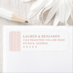 Elegant Pink Stripes Return Address Label
