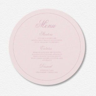 Elegant Pink Stripes Wedding Menu