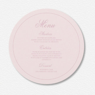 Elegant Pink Stripes Wedding Menu