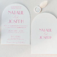 Elegant Pink Stylish Minimalist Arched Wedding