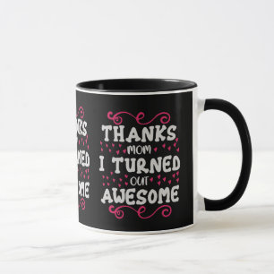 Elegant Pink Swirl Pattern Typography Two Tone Mug