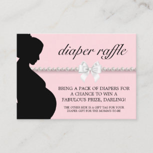 Elegant Pink Tiffany Diaper Raffle Baby Shower Enclosure Card