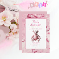 Elegant Pink Toile Baby Shower Celebration