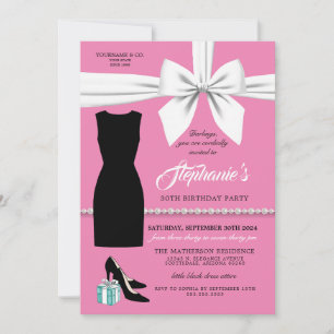 Elegant Pink Trendy Tiffany Birthday Invitation