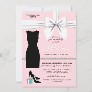 Elegant Pink Trendy Tiffany Birthday Invitation