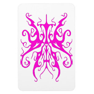 Elegant Pink Tribal Mask Abstract Design Magnet