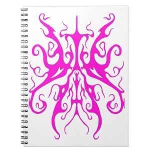 Elegant Pink Tribal Mask Abstract Design Notebook