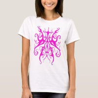 Elegant Pink Tribal Mask Abstract Design