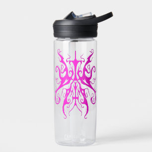 Elegant Pink Tribal Mask Abstract Design Water Bottle