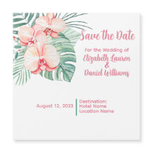 Elegant Pink Tropical Save the Date