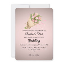 Elegant Pink Tulips Bouquet Wedding