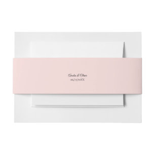 Elegant Pink Tulips Bouquet Wedding Invitation Belly Band