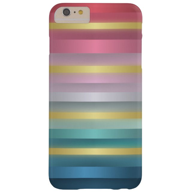 Elegant Pink Turquoise Gold Stripes Case-Mate iPhone Case (Back)