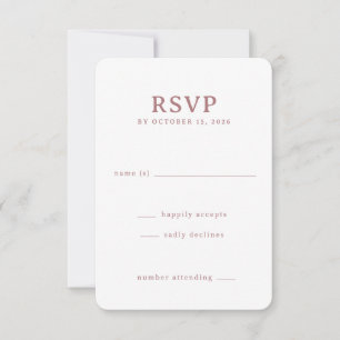 Elegant Pink Typographic RSVP Card