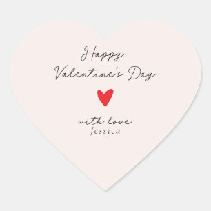 elegant pink Valentine's Day Heart Sticker