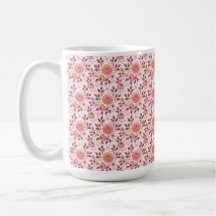 Elegant Pink Vintage Rose Flowers Mug