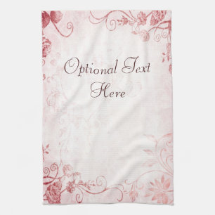Elegant Pink Vintage Tea Towel