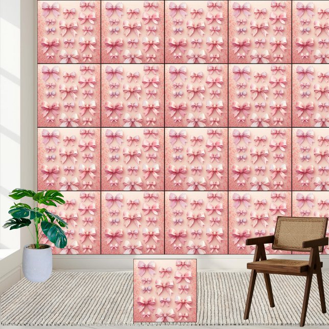 Elegant Pink Watercolor Bows Pattern  Wallpaper (Creator Uploaded)
