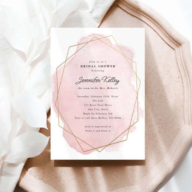 Elegant Pink Watercolor Bridal Shower Invitation (Creator Uploaded)