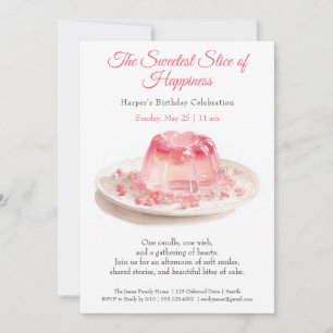 Elegant pink Watercolor Cake Birthday Invitation