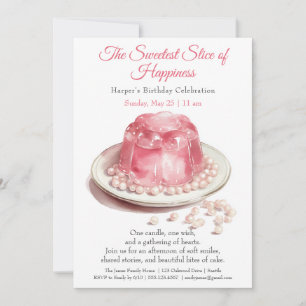 Elegant pink Watercolor Cake Birthday Invitation