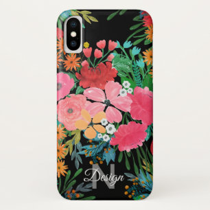 Elegant Pink watercolor Floral Bouquet Design iPhone X Case
