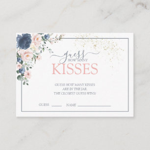 Elegant Pink Watercolor Floral Bridal Shower Game Enclosure Card