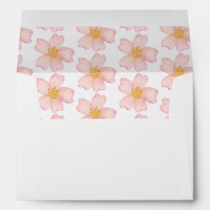 Elegant Pink Watercolor Floral Envelope