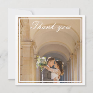 Elegant Pink Watercolor Floral Monogram Wedding Thank You Card