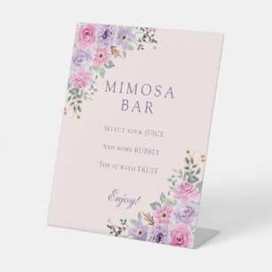 Elegant Pink Watercolor Floral Wedding Pedestal Sign