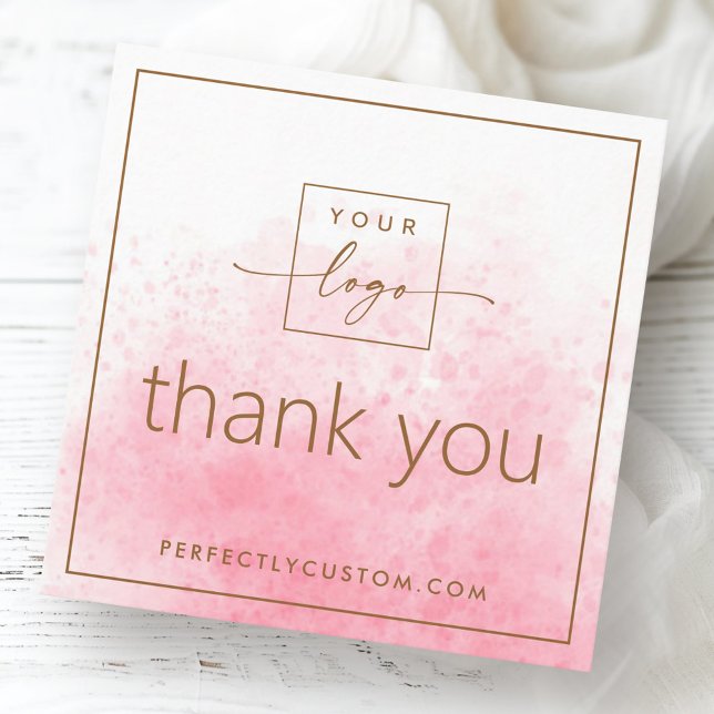 Elegant pink watercolor mini thank you insert card (Elegant pink watercolor mini thank you insert card)