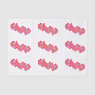 Elegant pink watercolor orchids tropical floral tissue paper