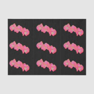 Elegant pink watercolor orchids tropical floral tissue paper