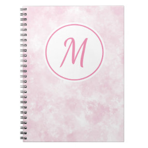 Elegant Pink Watercolor Pattern Monogram Notebook