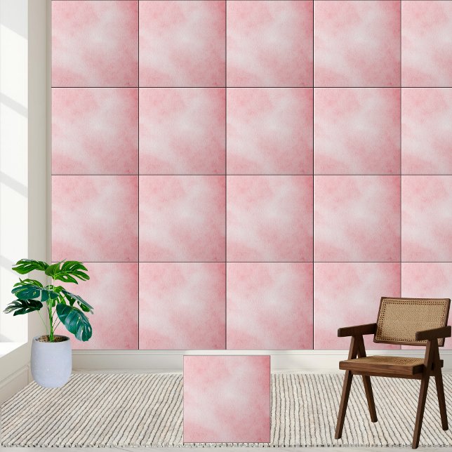 Elegant Pink Watercolor |  Soft Blush Aesthetic Ceramic Tile (Elegant Pink Watercolor | Soft Blush Aesthetic Ceramic Tile)