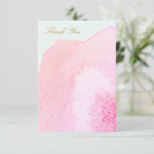 Elegant Pink Watercolor Thank You Card