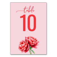 Elegant Pink Watercolor Wedding Table Card