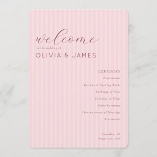 Elegant Pink Wedding Ceremony Program