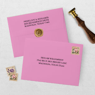 Elegant Pink Wedding Envelope