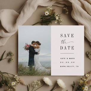 Elegant Pink Wedding Photo Save the Date Postcard