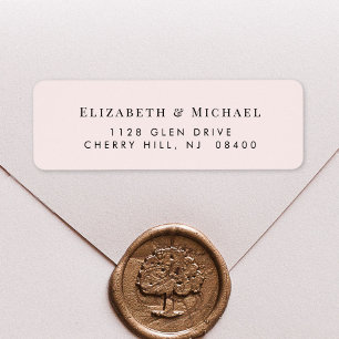 Elegant Pink Wedding Return Address Label