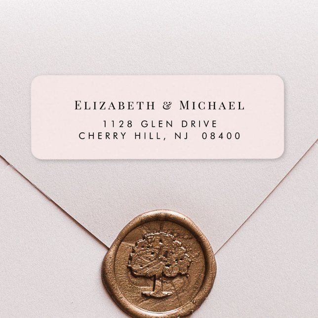 Elegant Pink Wedding Return Address Label (Creator Uploaded)