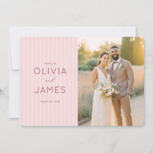 Elegant Pink Wedding Thank You Card