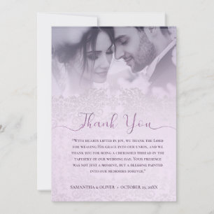 Elegant Pink Wedding Thank You Card