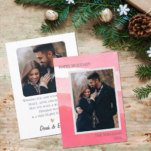 Elegant Pink White Abstract Photo Happy Holidays